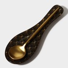 Подставка под ложку Доляна «Золотое перо», 23.5×8.3 см, стекло - Фото 6