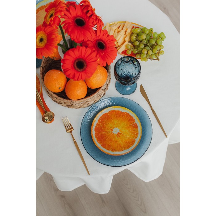 Подставка стеклянная под ложку Доляна «Сочный апельсин», 23,5×8,3×1,5 см - фото 1908551470
