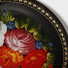 Тарелка стеклянная обеденная Доляна «Народные мотивы», d=20 см, цвет чёрный - Фото 5