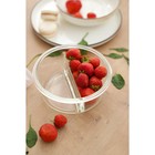 Контейнер двухсекционный из жаропрочного стекла Доляна «Клик», 400/400 мл, 18×7,5 см, с крышкой - фото 24282335