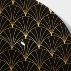 Салатник Доляна «Золотое перо», 1.1 л, 22.5×5 см, стекло, чёрный - Фото 5