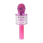 Микрофон для караоке Luazon LZZ-70, 5 Вт, 1800 мАч, коррекция голоса, подсветка, розовый - Фото 2