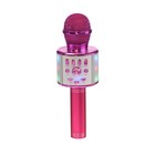Микрофон для караоке LuazON LZZ-70, 5 Вт, 1800 мАч, коррекция голоса, подсветка, розовый - фото 8972907