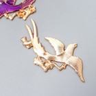 Декор для творчества металл "Птица-феникс" эмаль, золото 2,9х5,6 см - Фото 3