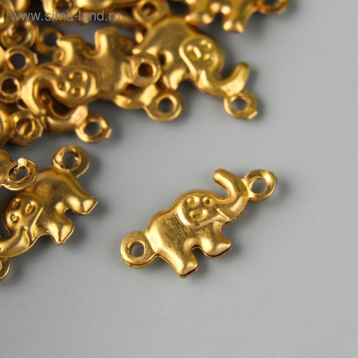 Декор для творчества металл "Слоник" золото набор 50 шт 0,6х1,4 см - Фото 1