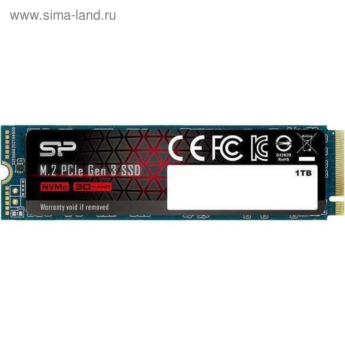 Накопитель SSD Silicon Power M-Series M.2 2280 SP001TBP34A80M28, 1Тб, PCI-E x4 - Фото 1