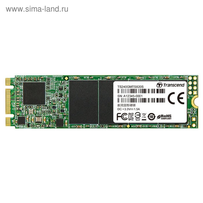 Накопитель SSD Transcend M.2 2280 TS240GMTS820S , 240Гб, SATA III - Фото 1