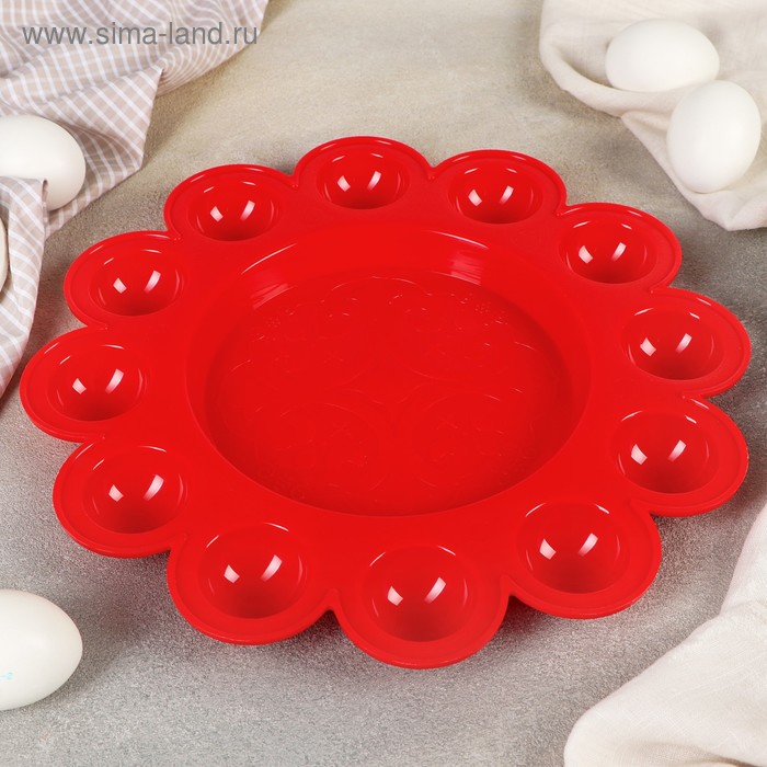 Подставка для пасхальных яиц, цвет красный - Фото 1