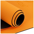 Коврик для фитнеса и йоги Sangh, нескользящий, 183×61×0.6 см, оранжевый, чёрный - Фото 4