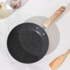 Сковорода кованая Huochu, 20×4,5 см, стеклянная крышка, пластиковая ручка, индукция, антипригарное покрытие, цвет серый - Фото 2