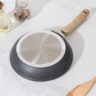 Сковорода кованая Huochu, 20×4,5 см, стеклянная крышка, пластиковая ручка, индукция, антипригарное покрытие, цвет серый - Фото 3