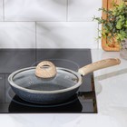 Сковорода кованая Huochu, 20×4,5 см, стеклянная крышка, пластиковая ручка, индукция, антипригарное покрытие, цвет серый - Фото 6
