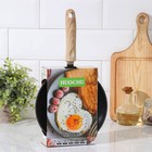 Сковорода кованая Huochu, 20×4,5 см, стеклянная крышка, пластиковая ручка, индукция, антипригарное покрытие, цвет серый - Фото 7