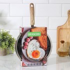 Сковорода кованая Huochu, d=24 см, стеклянная крышка, пластиковая ручка, индукция, антипригарное покрытие, цвет серый - Фото 7