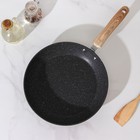 Сковорода кованая Huochu, d=26 см, стеклянная крышка, пластиковая ручка, индукция, антипригарное покрытие, цвет серый - Фото 2