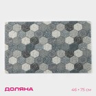 Коврик придверный грязезащитный Доляна «Мозаика», 46×75 см, цвет серый - фото 8973284