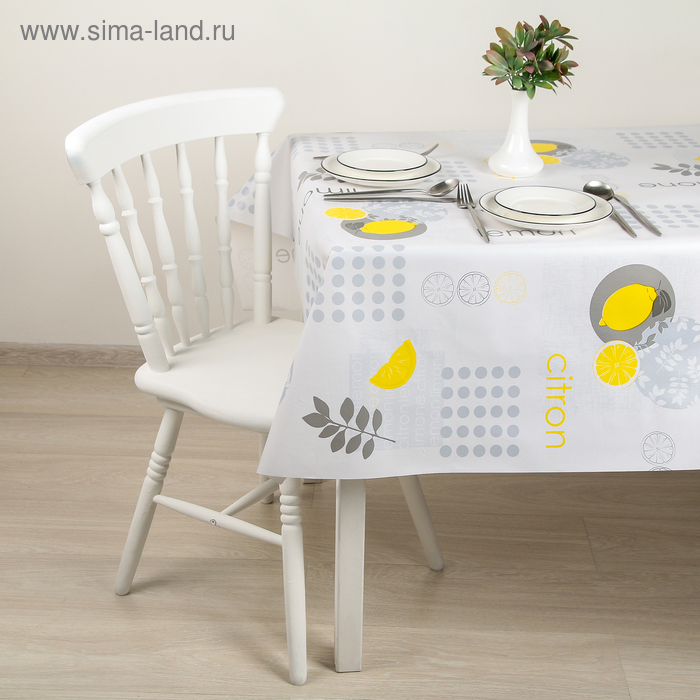 Клеёнка на стол на нетканой основе «Лимончики», ширина 137 см, рулон 30 м - Фото 1