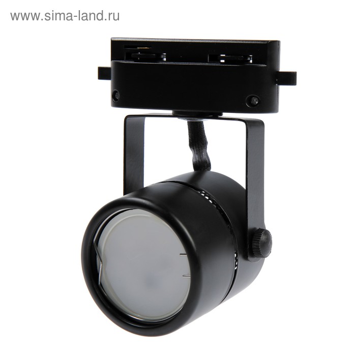 Трековый светильник под лампу Gu5.3, круглый, корпус черный - Фото 1