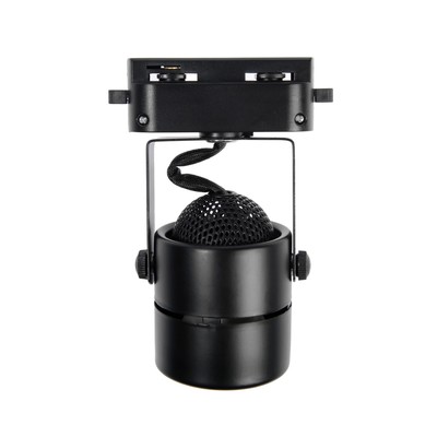 Трековый светильник под лампу Gu5.3, круглый, корпус чёрный