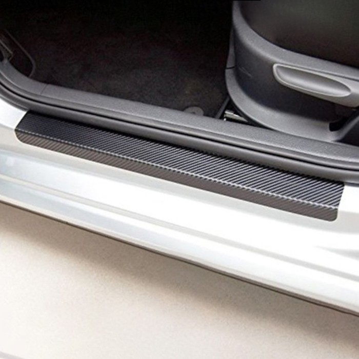 Набор пленок автомобильных, защитные на порог, карбон, 60×7 см, 40×7 см, 4 шт.