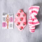 Набор: повязка для головы и роликовый массажёр «Мрр», розовый, 19×8.5 см - Фото 4