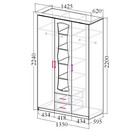 Шкаф 3-х дверный «Венеция 1» с 2-мя ящиками и зеркалом, цвет дуб молочный / дуб выбеленный - Фото 4