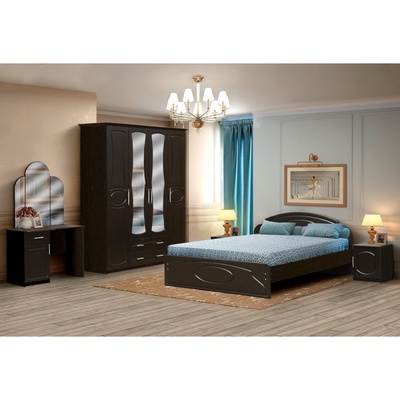 Тумба прикроватная «Венеция 2» с дверью, 400х390х486 мм, цвет венге / венге матовый