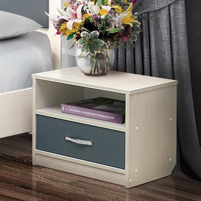 Тумба прикроватная «Венеция 6» с ящиком, цвет ясень анкор светлый / ясень гриджио матовый