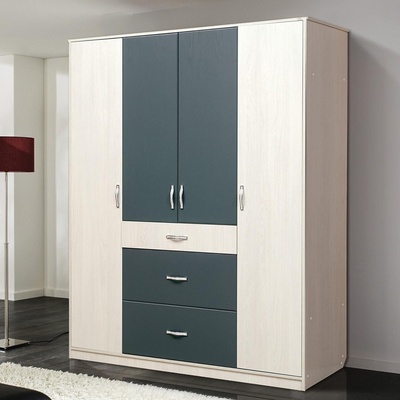 Шкаф 4-х дверный «Венеция 6», 3 ящика, цвет ясень анкор светлый / ясень гриджио матовый