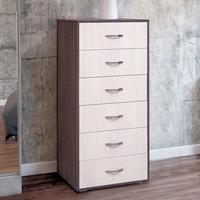 Комод «Венеция 9» с 6-ю ящиками, цвет ясень анкор тёмный / ясень анкор светлый