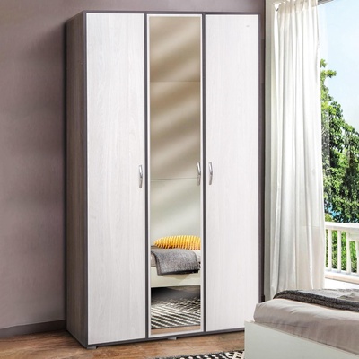 Шкаф прямой трёхстворчатый «Венеция 9», с зеркалом, 1200×560×2100 мм, цвет ясень анкор тёмный/ясень анкор светлый