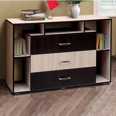 Комод «Венеция 10» с 3-мя ящиками, 1200х400х804 мм, цвет ясень шимо светлый / венге