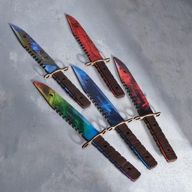 Сувенир деревянный нож 2 модификация, 5 расцветок в фасовке, МИКС