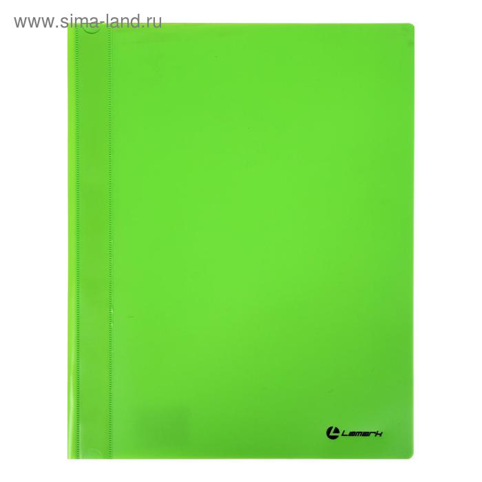Папка-скоросшиватель А4 Lamark, непрозрачный верх, внутр.карман, 30мкм, зеленая - Фото 1