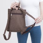 Рюкзак-сумка, отдел на клапане, 3 наружных кармана, цвет коричневый - Фото 5
