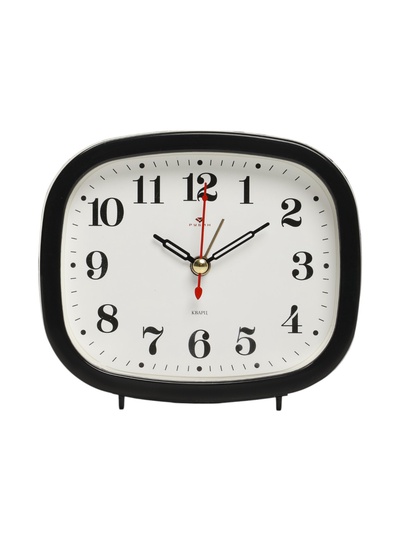 Будильник-часы настольные «Классика», 12.5×10.5 см, от батарейки АА, чёрный