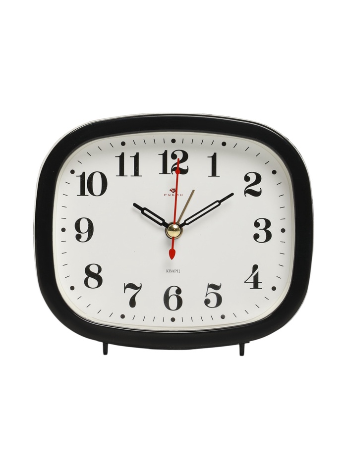 Будильник-часы настольные «Классика», 12.5×10.5 см, от батарейки АА, чёрный - Фото 1