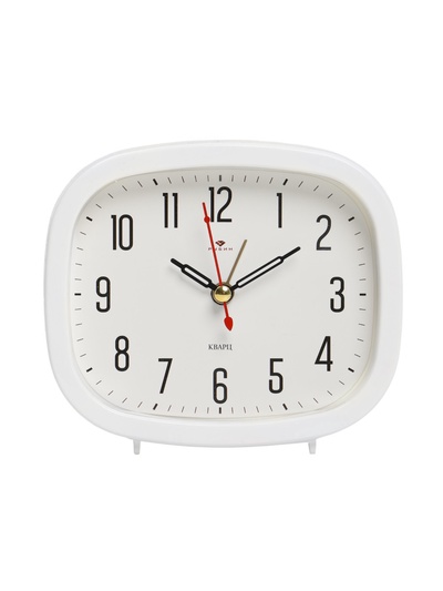 Будильник-часы настольные «Классика», 12.5×10.5 см, от батарейки АА, белый