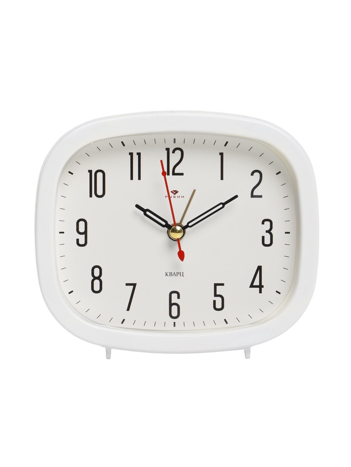 Будильник-часы настольные «Классика», 12.5×10.5 см, от батарейки АА, белый - Фото 1