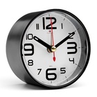 Будильник-часы настольные «Классика», 8×8 см, от батарейки АА, чёрный - Фото 1