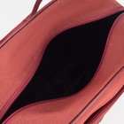 Сумка дорожная на молнии, 2 наружных кармана, длинный ремень, цвет бордовый - Фото 3