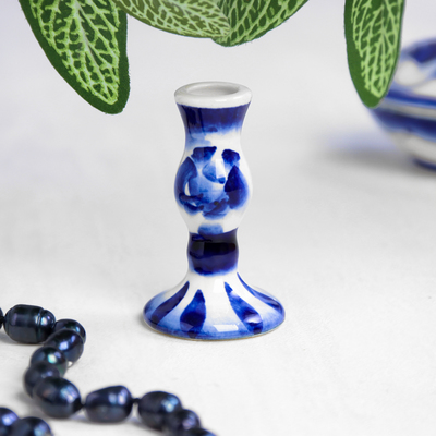 Подсвечник на 1 свечу церковный «Гжель», фарфор