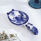 Подставка под ложку «Кот», фарфор гжель - Фото 1