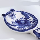 Подставка под ложку «Кот», фарфор гжель - Фото 3