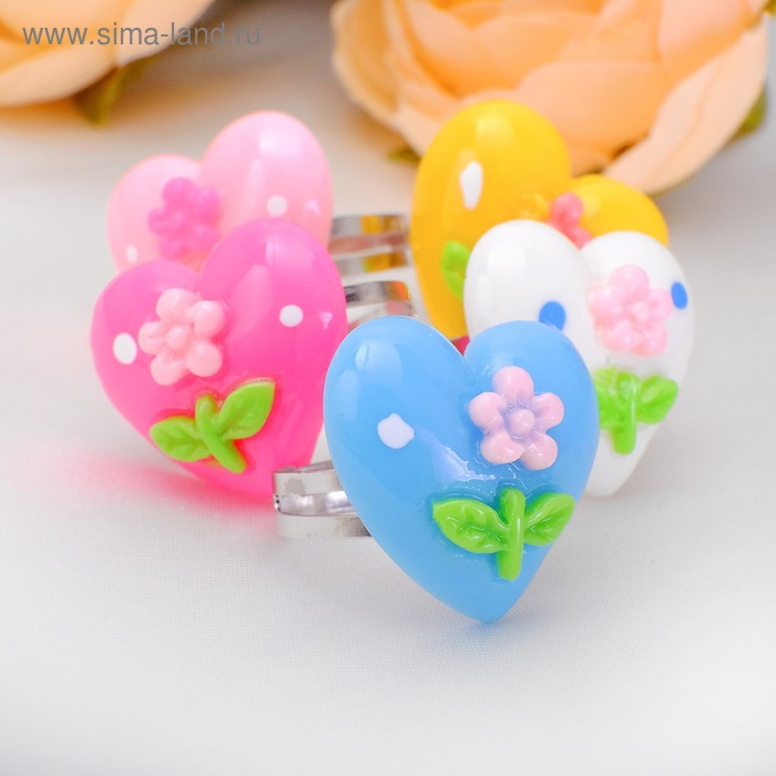 Кольцо «Выбражулька» ассорти сердец, МИКС - Фото 1