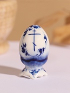 Фигурка фарфор гжель «Яйцо», 6.5 см (комплект 2 шт) - фото 35424649