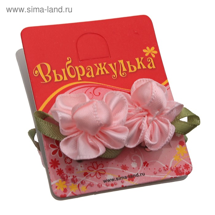 Серьги-клипсы детские "Выбражулька" роза с лепестками, цвет розовый - Фото 1