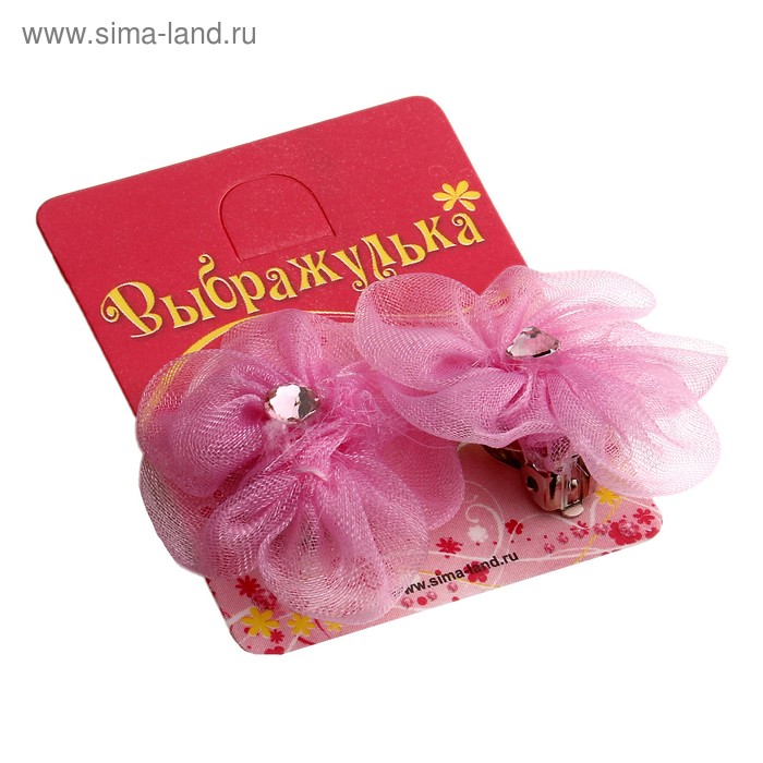 Серьги-клипсы детские "Выбражулька" нежный цветок, цвет розовый - Фото 1