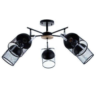 УЦЕНКА Люстра «Бирасо» 5×60 Вт E27 черный-серебро 58×58×40 см BayerLux