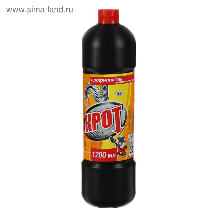 Средство от засоров в канализационных трубах «Крот», 1200 мл - Фото 1
